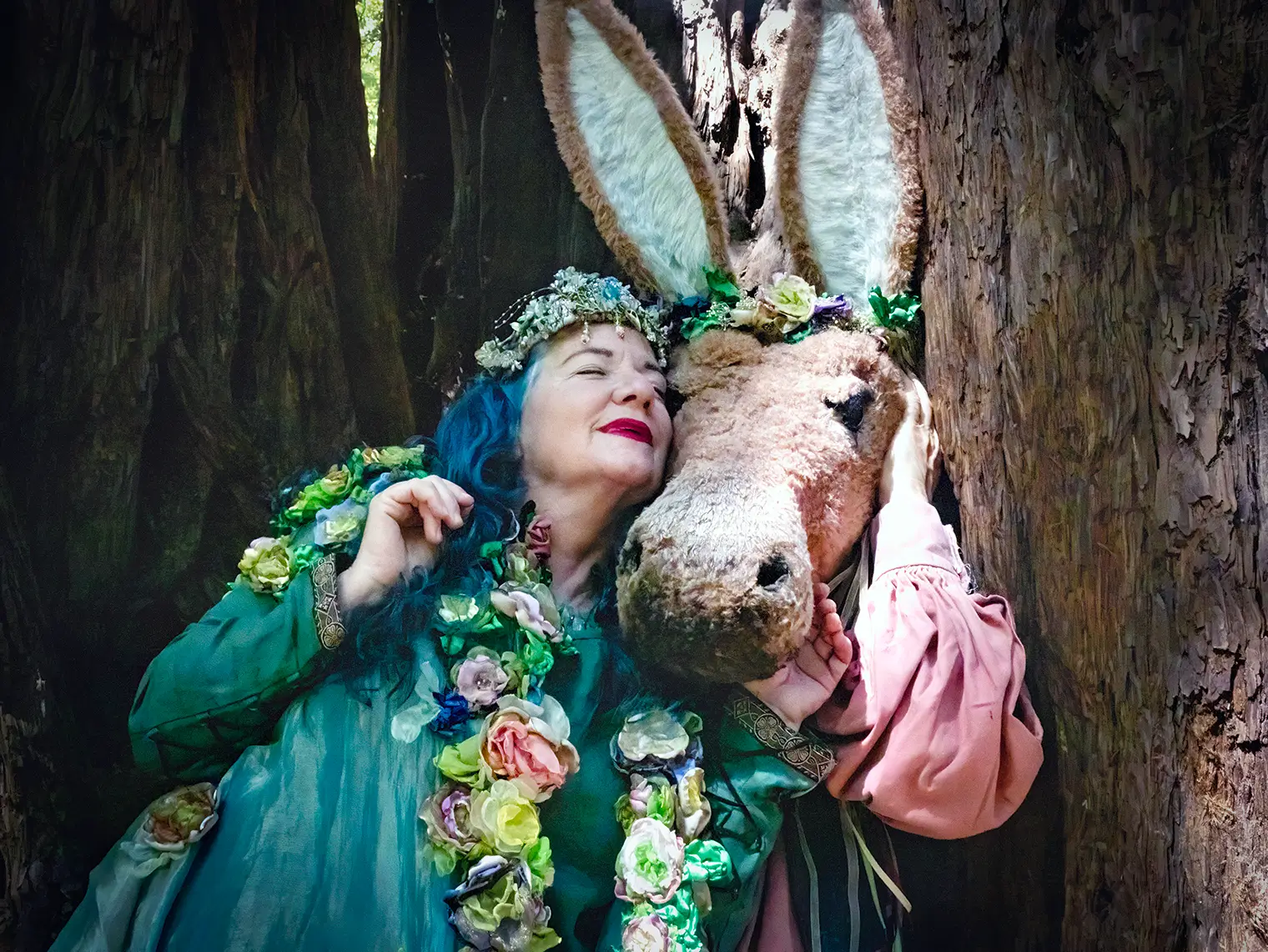 The goddess Titania (Heather Cherry) finds a surprising love in the forest. Photo: Russell Johnson